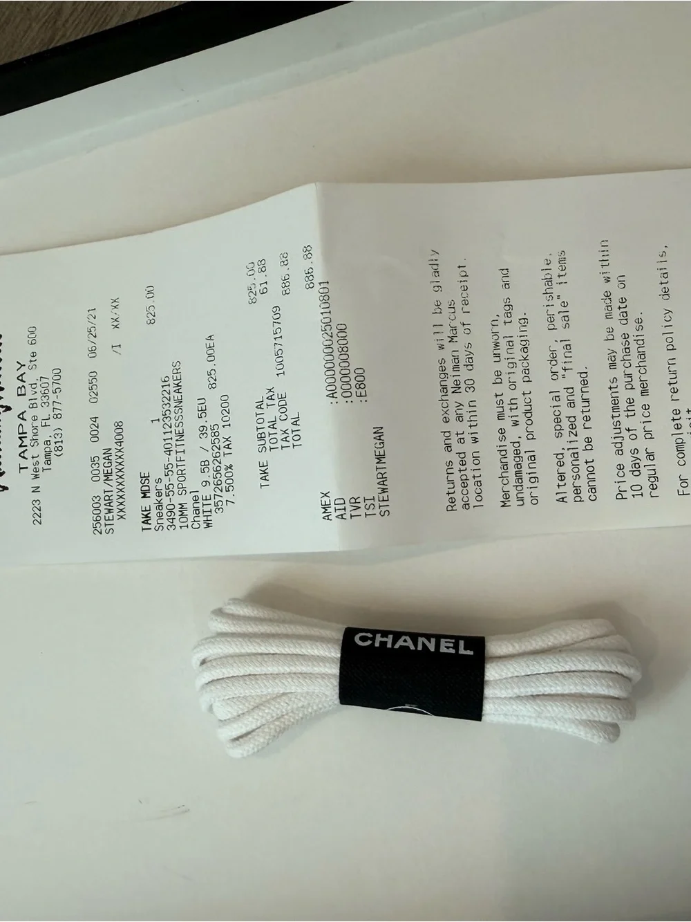 Chanel Women’s White Knit Lace-Up Sneakers